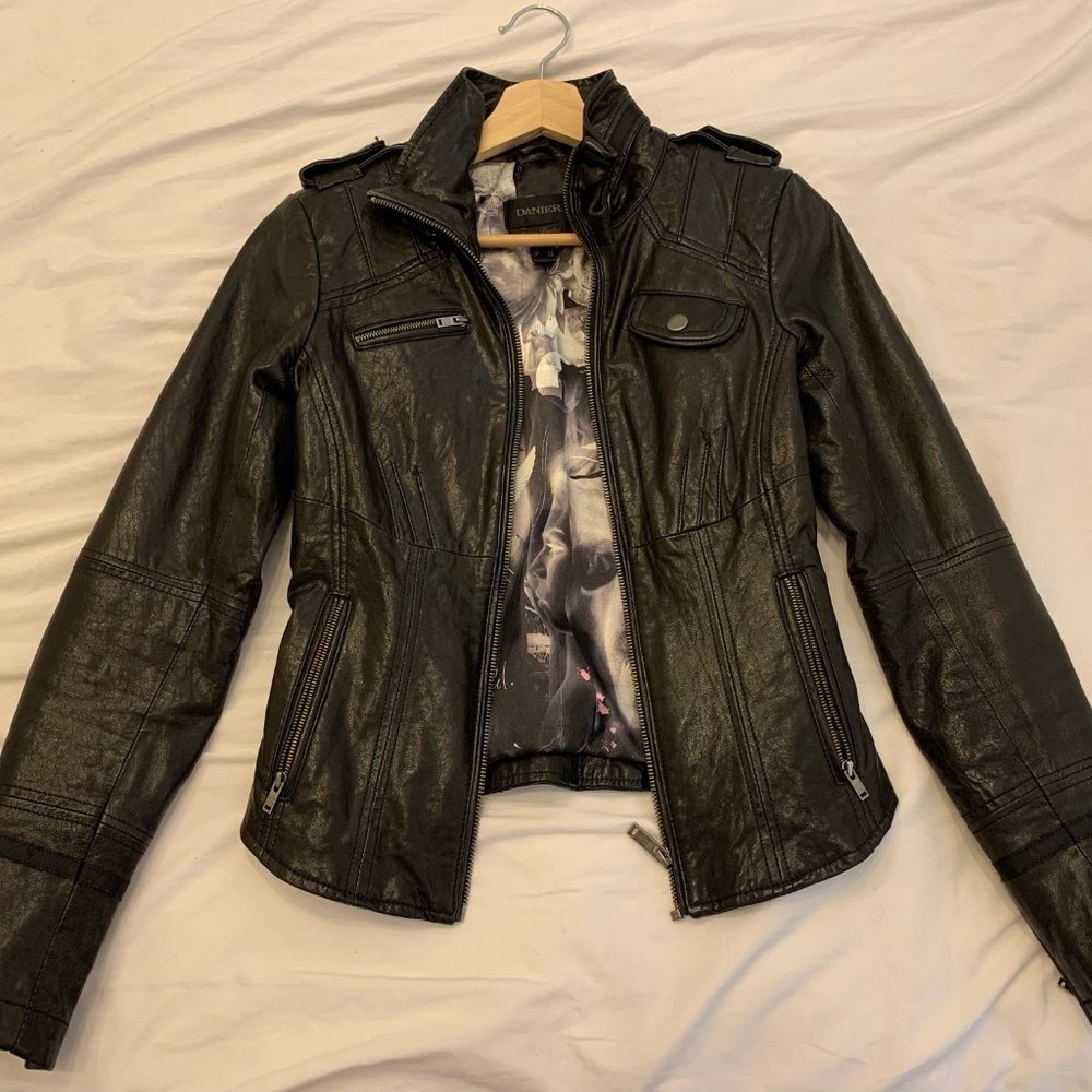 Danier Vanessa Black Leather Jacket
